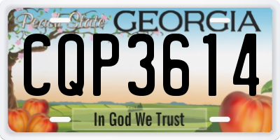 GA license plate CQP3614