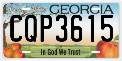 GA license plate CQP3615