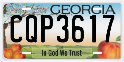 GA license plate CQP3617