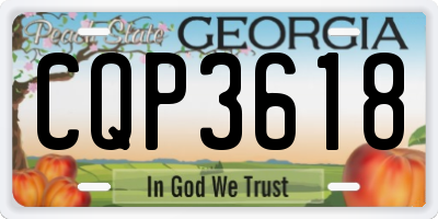 GA license plate CQP3618