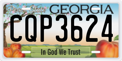 GA license plate CQP3624