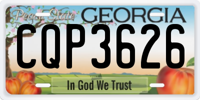GA license plate CQP3626