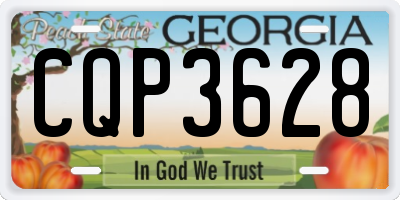 GA license plate CQP3628