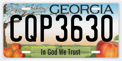 GA license plate CQP3630