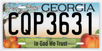 GA license plate CQP3631