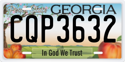 GA license plate CQP3632