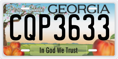 GA license plate CQP3633