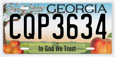 GA license plate CQP3634