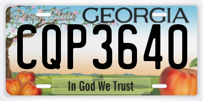 GA license plate CQP3640