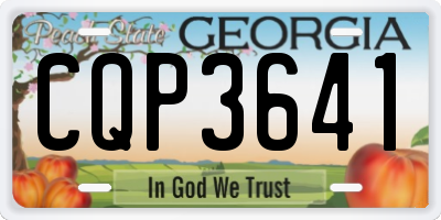 GA license plate CQP3641