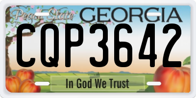 GA license plate CQP3642