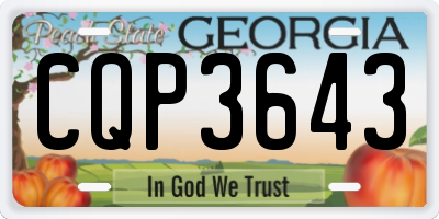 GA license plate CQP3643