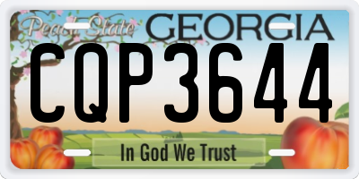 GA license plate CQP3644