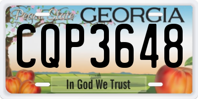 GA license plate CQP3648