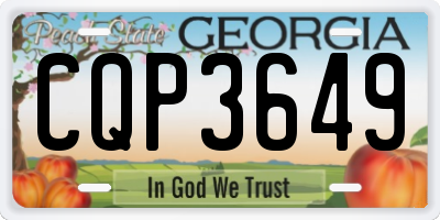 GA license plate CQP3649