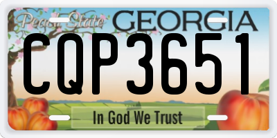 GA license plate CQP3651