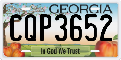 GA license plate CQP3652