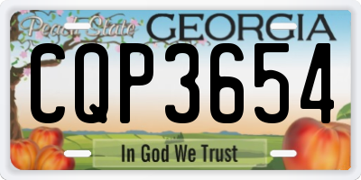 GA license plate CQP3654