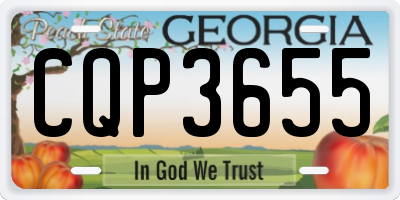 GA license plate CQP3655