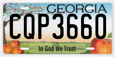 GA license plate CQP3660