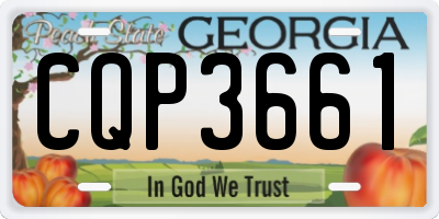 GA license plate CQP3661