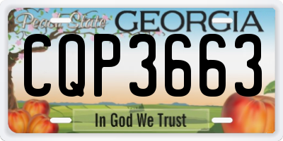 GA license plate CQP3663