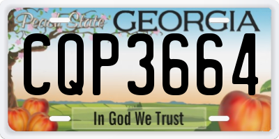 GA license plate CQP3664