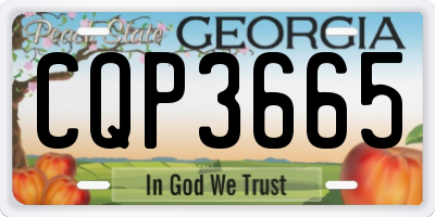 GA license plate CQP3665