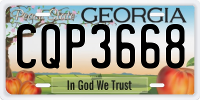 GA license plate CQP3668