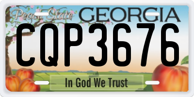 GA license plate CQP3676