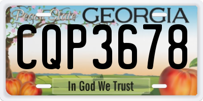 GA license plate CQP3678