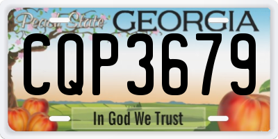 GA license plate CQP3679