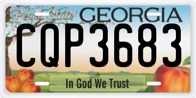 GA license plate CQP3683