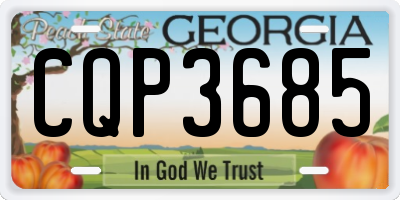 GA license plate CQP3685