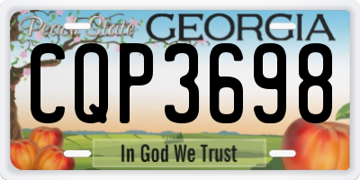 GA license plate CQP3698