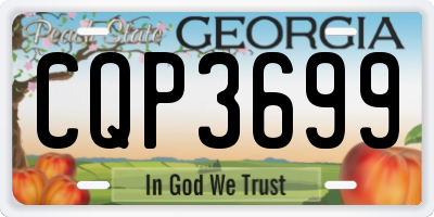 GA license plate CQP3699
