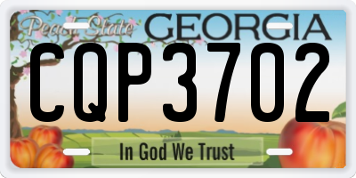 GA license plate CQP3702