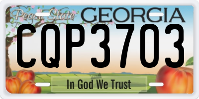 GA license plate CQP3703