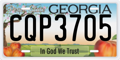 GA license plate CQP3705