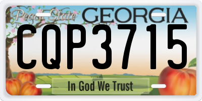 GA license plate CQP3715