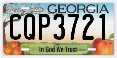 GA license plate CQP3721