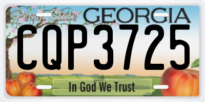 GA license plate CQP3725