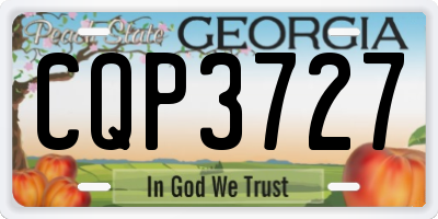 GA license plate CQP3727