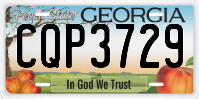 GA license plate CQP3729