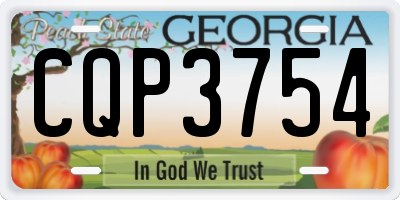 GA license plate CQP3754