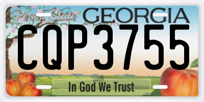 GA license plate CQP3755