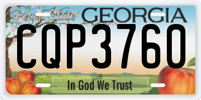 GA license plate CQP3760