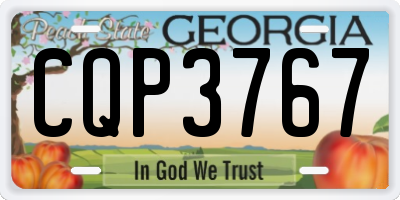 GA license plate CQP3767