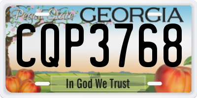 GA license plate CQP3768