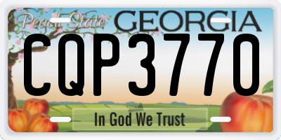 GA license plate CQP3770